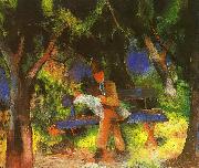 August Macke Man Reading in a Park china oil painting artist